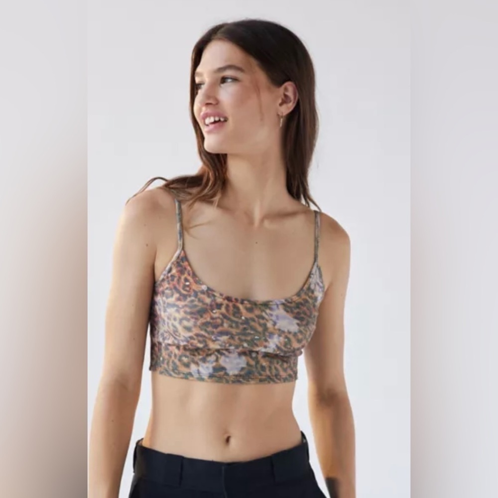 NWT Urban Outfitters Nadia Cropped Cami Size XL Brown